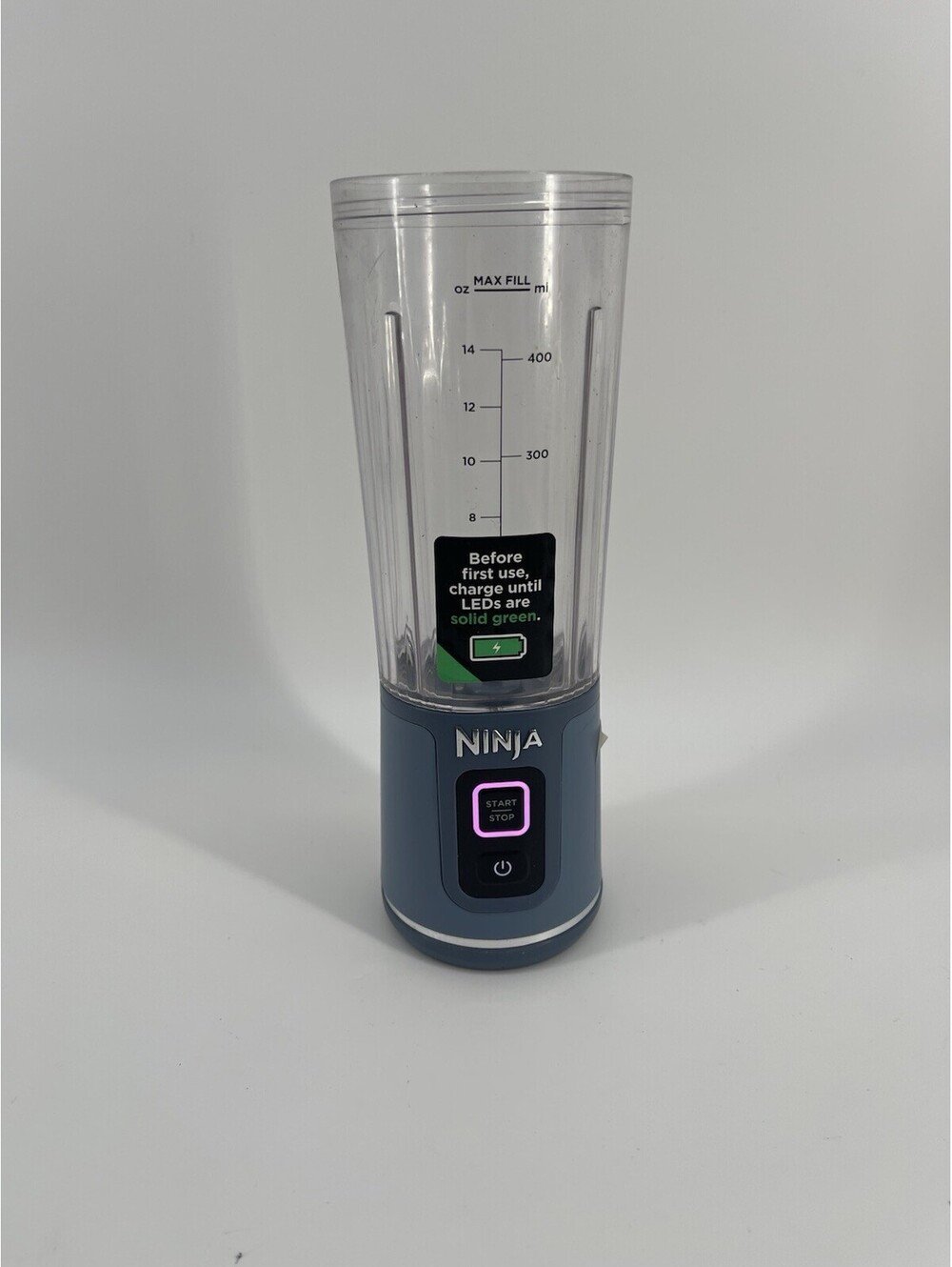 Ninja‎ Blast Portable Blender Blue 14oz Tested Works No Lid No Charger